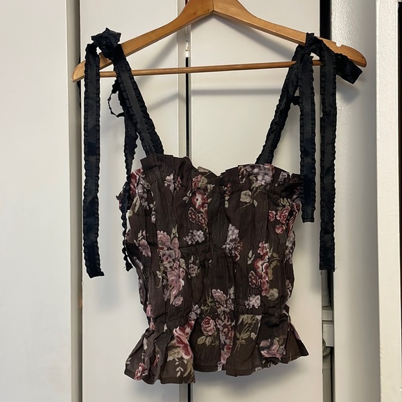 Brock Collection x H&M top with tie-up ribbon straps, new with tags - Picture 1 of 3